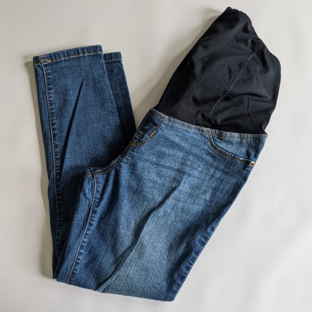 Isabel Maternity Skinny Crop Over Belly Panel Jeans sz 4